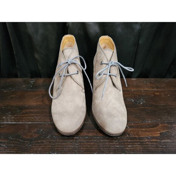 Lucky Brand Shijo Gray Suede Wedge Booties Size 8M - Picture 5 of 9